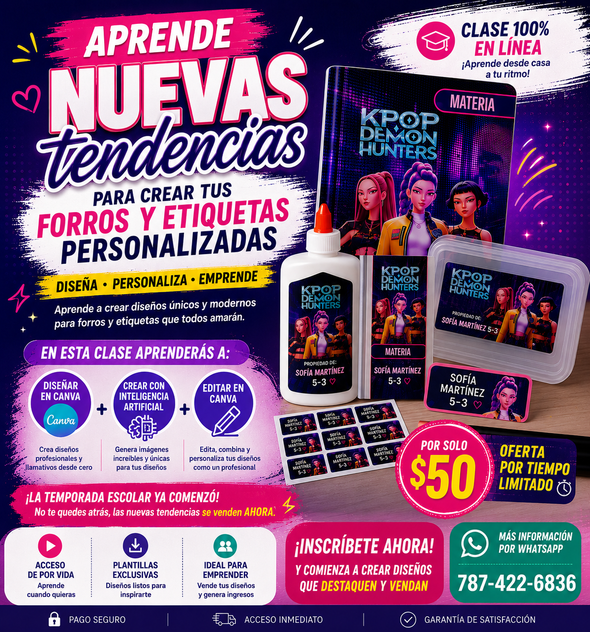 Clase Online Forros y Etiquetas Escolares